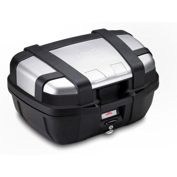 Givi 52-liitrine top-box must alumiiniumviimistlusega, ülaavaga