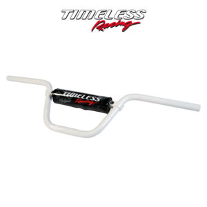 Timeless juhtraua komplekt PitBike valge alumiiniumiga, 750mm kõrgus 185mm