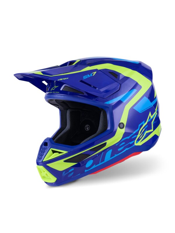 Alpinestars kiiver S-M7 Deed sinine/fluo kollane, L