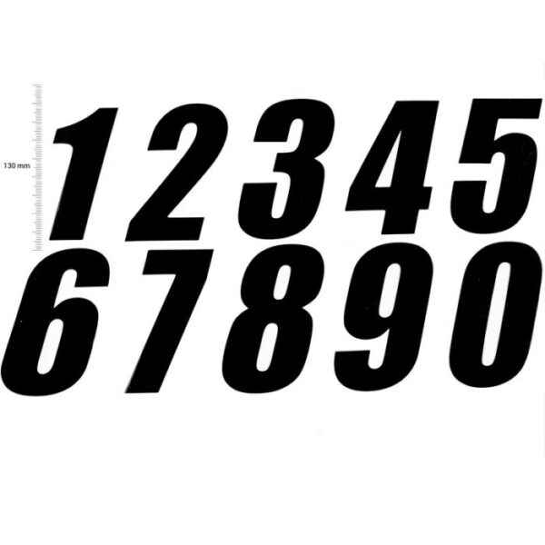TMV Pro numbrid 130mm must '5' (3 tk)