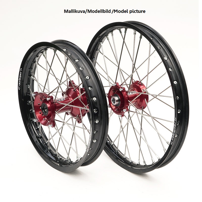 REX WHEELS 19-1,85 CRF250 14-.. must velg/punane rumm 25MM