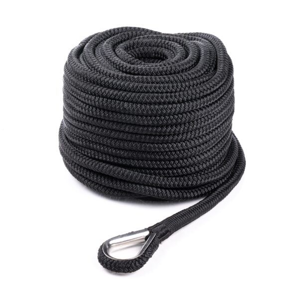Qvarken ankrunöör dokiliin koos trossiotsikuga 18mm 50m must