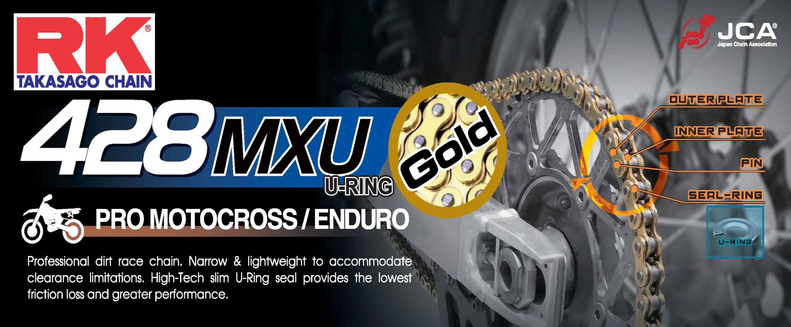 RK GB428MXU UW-rõngaskett Offroad + CL (Connect.link)