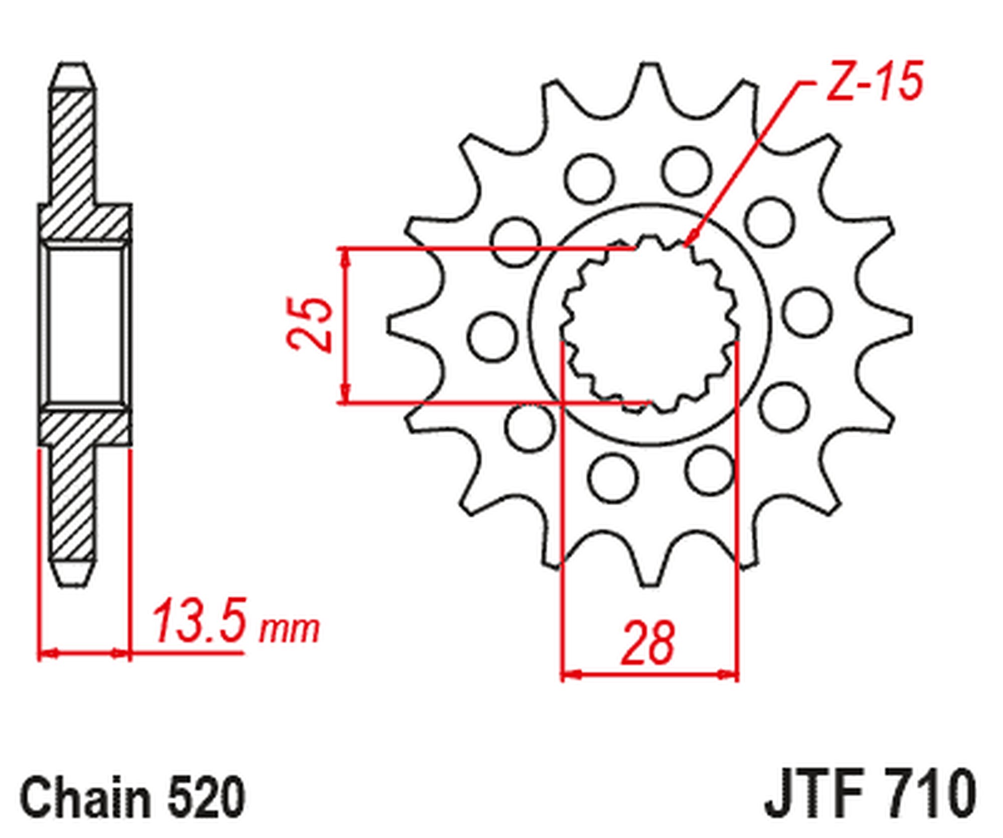 JT esiratta hammasratas JTF710.16