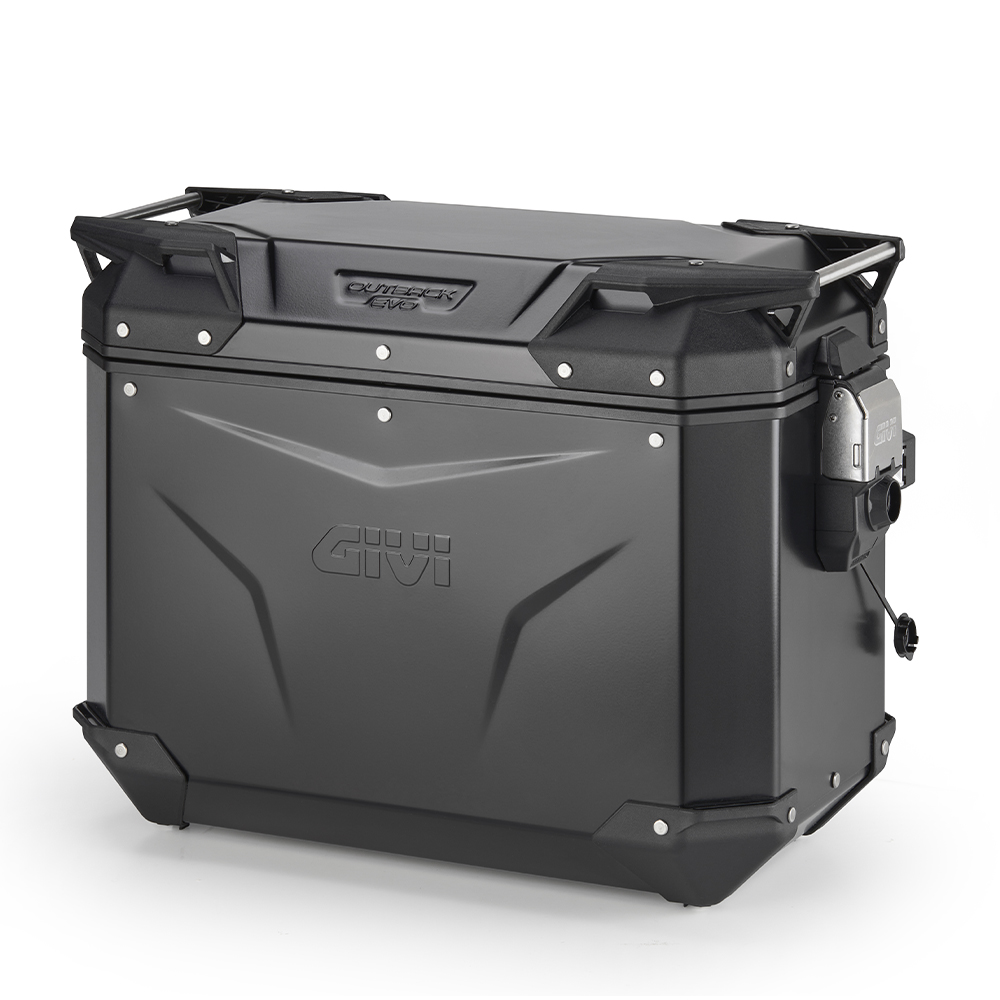 Givi Trekker Outback EVO must alumiiniumist külgkott vasak 44 l müüakse ilma lukuta