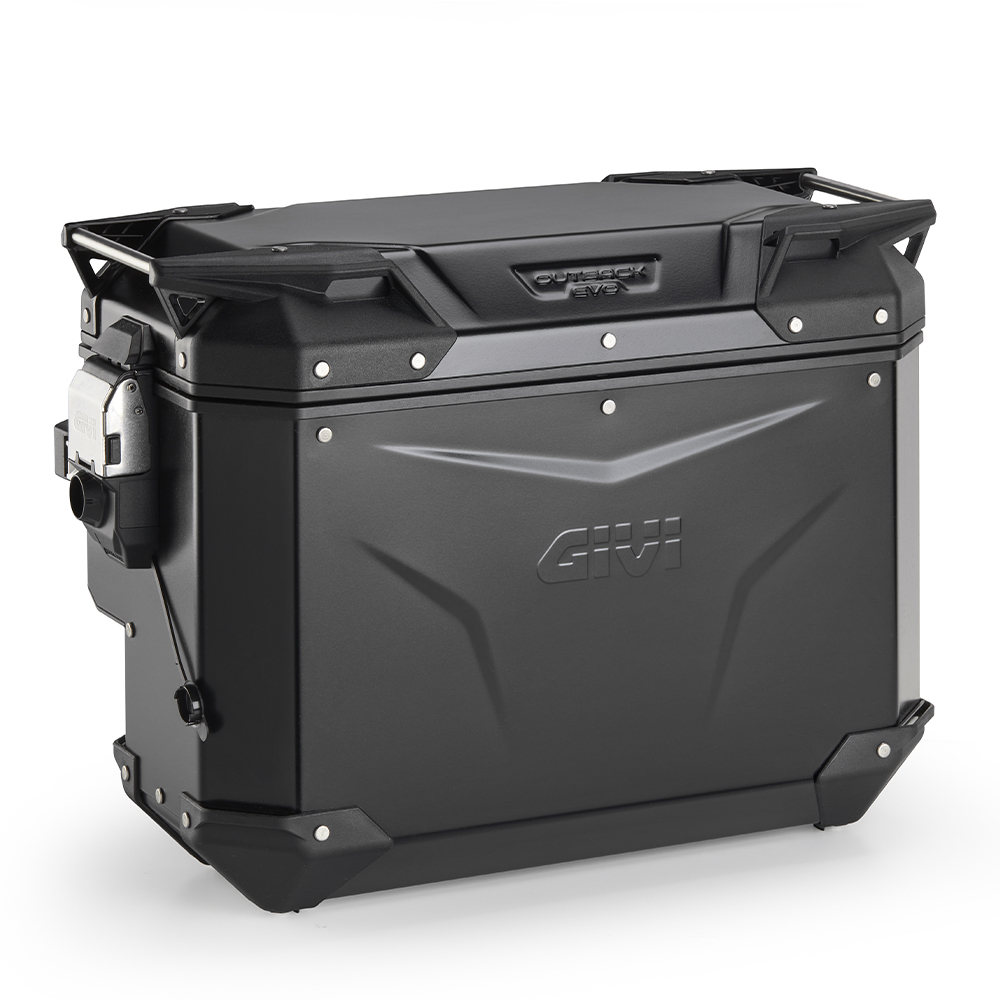 Givi Trekker Outback EVO must alumiiniumist külgkott parempoolne väljalõikega 40 l müüakse ilma lukuta