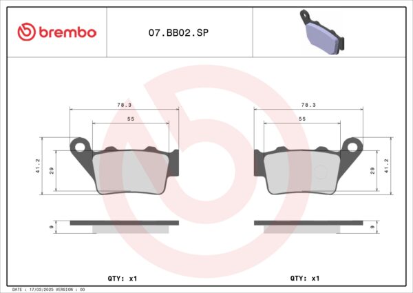 Brembo piduriklotsid tagumised sinterdatud Road