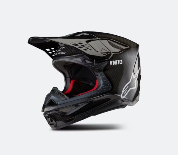 Alpinestars S-M10 FIM v2 Solid Glossy Carbon kiiver, M
